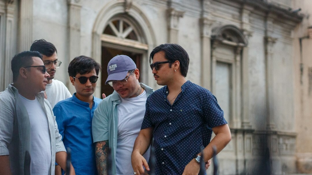 group of friends talking