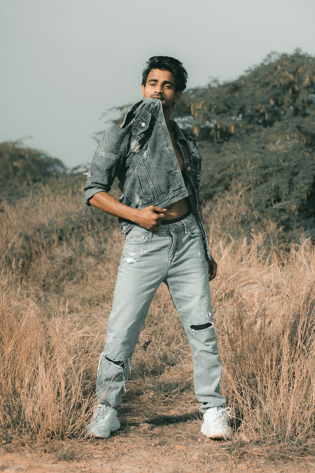 Uruguayan fashion model posing in a stylish outfit during a photoshoot